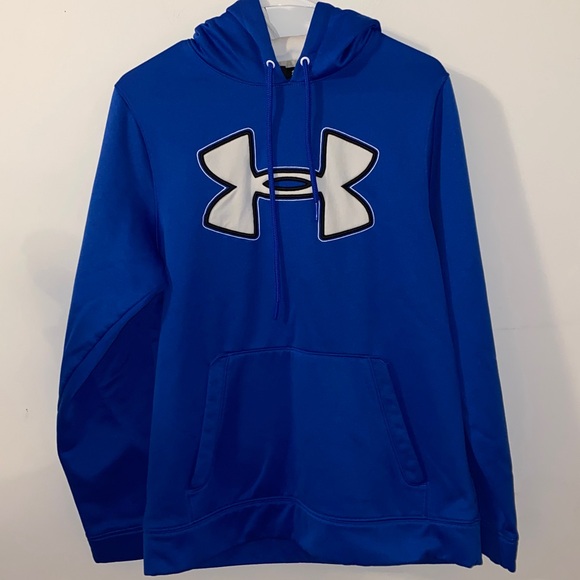 Under Armour Loose Fit Blue Hoodie with White Logo Size Small - Picture 1 of 9